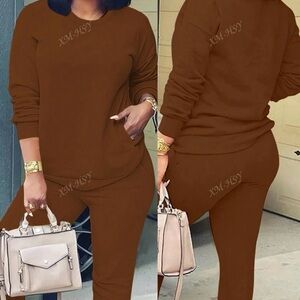 Great women’s 2 piece set in camel brown xxxl size 16 SHEIN